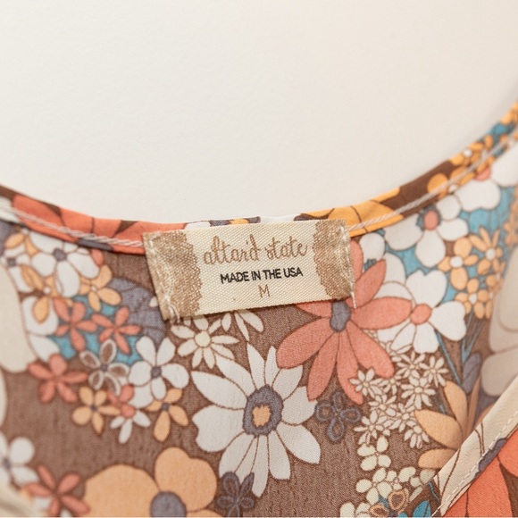 Altar’d State Floral Orange Adjustable Strap Mini Dress - Picture 9 of 10